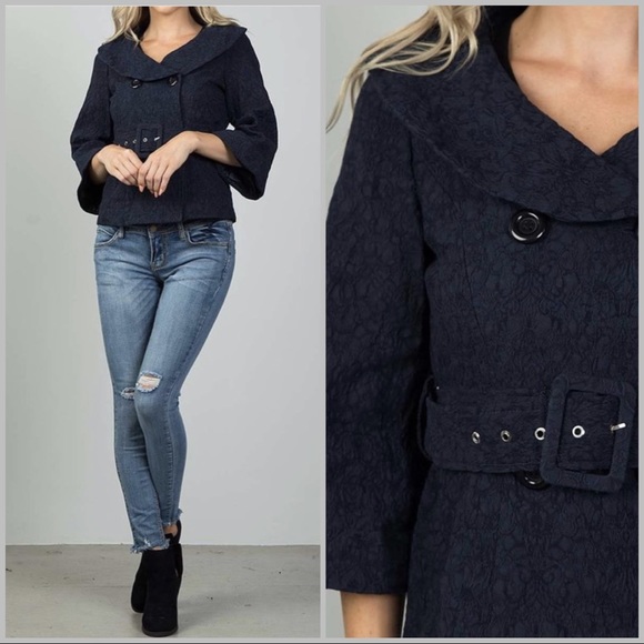 ‼️CLEARANCE‼️ Navy Double Breasted Jacket - Picture 2 of 7